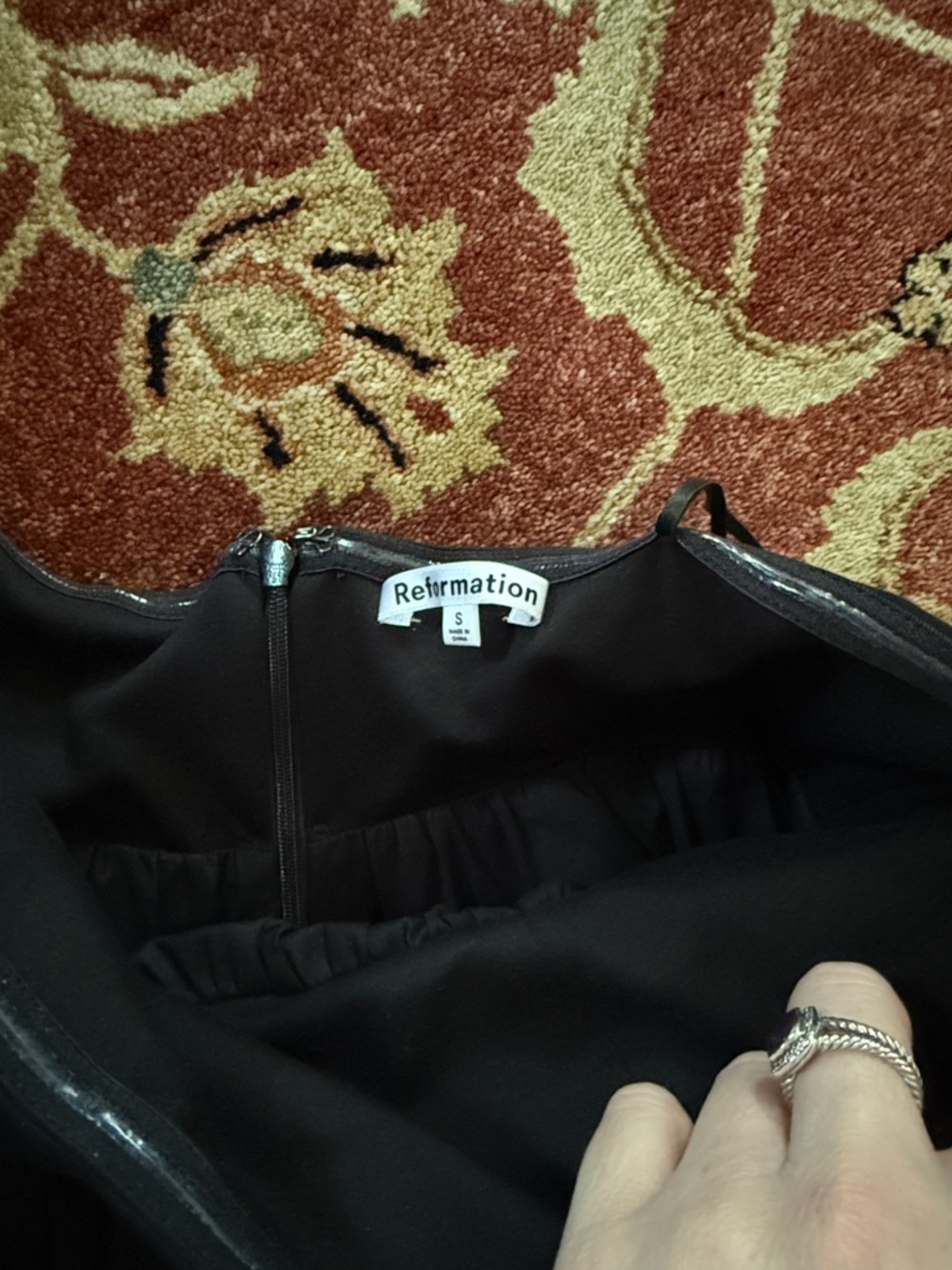 Reformation Black Strapless Peplum Top - Picture 4 of 5